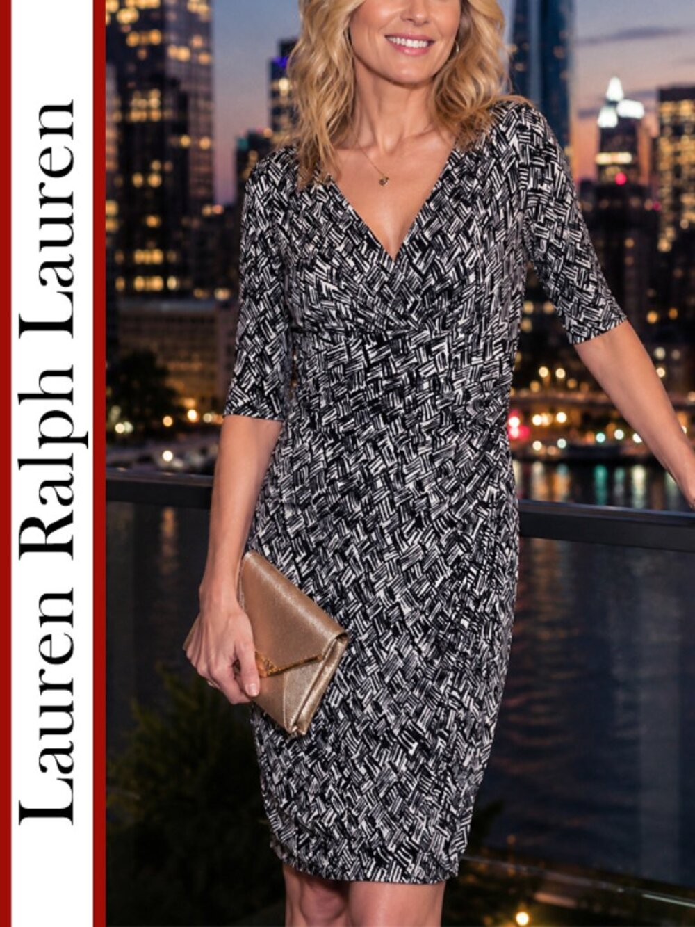Lauren Ralph Lauren | Empire Waist Faux Wrap Dress